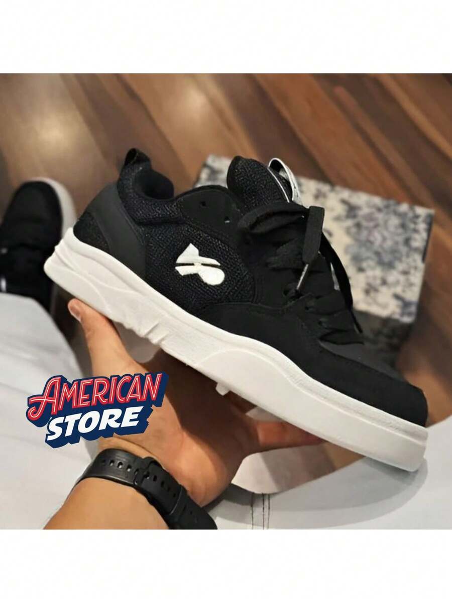 Men's Skater Classic Casual Essential Sneakers New Release 2025 Unisex Men's Basic Stylish Skate Shoes - Đen và trắng - Xem 1