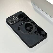 Funda magnética para teléfono con diseño de calavera, de imitación de piel de oveja, compatible con los modelos 12, 13, 14, 15, 16 Plus, Pro y Pro. Elegante y de alta calidad. Una excelente opción. - Colores mixtos 1 - Ver 3
