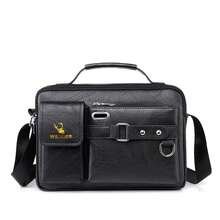 Men's PU Leather Shoulder Bag Crossbody Bag Suitable Fit For 8 Inch Laptop - Black - View 1