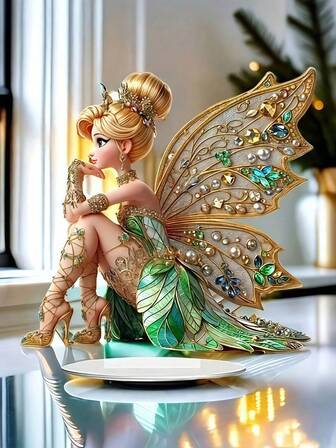 Materiale acrilico di alta qualità, spessore 0,3 cm, trasparente, durevole e con lucentezza di lunga durata. Design unico a tema fatato con colori vivaci: figura di fata realistica, ali decorate con gemme per un'atmosfera artistica magica. Adatto per soggiorno, studio o camera da letto. Perfetto regalo di Natale e Capodanno per gli amici, aggiungendo un fascino romantico alla decorazione della casa.