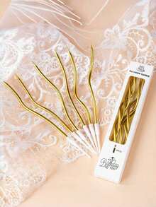 6pcs/12pcs Curved Birthday Candles, Cake Decorative Picks, Birthday Decorative Candles, 30th Birthday Decor, Dessert Birthday Decorations, Birthday Candles, Suitable For Birthday Party, Christmas, Wedding Party, Valentine's Day Decorations, Christmas Cake Decorations - Packaging Random