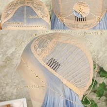 13X4 Free Part Ombre Pink Body Wave Synthetic Lace Front Wigs For Women 28 Inch Long Wavy Hair Wigs Glueless Soft Pink Ombre Colored Wigs Heat Resistant Christmas Wig Natural Long Wave Lace Front Wigs For Daily Party Cosplay Use - 漸層藍色 - 查看 10