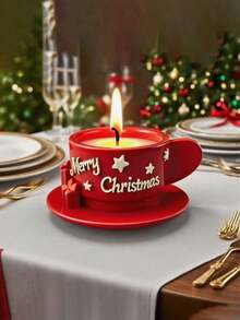 1 件圣诞蜡烛模具 - 3D 杯形节日蜡烛硅胶模具，DIY 香薰蜡石膏树脂装饰工艺套件，适用于节日家居装饰 | 可爱的乔迁礼物 - 白色 - 查看 3