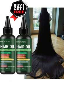 7-In-1 Hair Oil, Containing Rosemary Oil, Castor Oil, Babassu Oil, Pumpkin Seed Oil, Peppermint Oil, Biotin And Keratin, Suitable For All Hair Types, Makes Hair Longer, Thicker And Fuller. - 2pcs - View 9