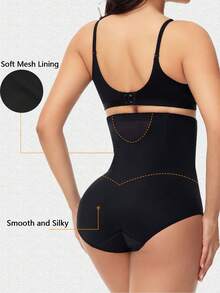 Pantaloni de damă cu talie înaltă, control al abdomenului, lenjerie intimă respirabilă cu strat dublu de plasă, modelare a șoldurilor și modelare a corpului