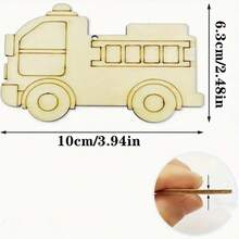 10pcs Wooden DIY Craft Fire Truck Shapes, Suitable For Painting, Graffiti Art And Home Decor - Great For Weddings, Birthdays And Parties