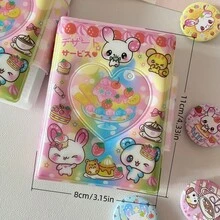 Álbum de fotos de fiesta de animales antiguos lindos, soporte para tarjetas de fotos Kpop, soporte para tarjetas de fotos de fresa y conejo, adecuado para tarjetas de fotos de 3-3.5 pulgadas, exhibición de colección de tarjetas de fotos de personajes de anime y juegos