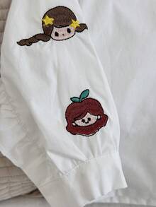 2 Pieces Girls Spring/Autumn Dress Set, Children's Fashionable Embroidered Shirt With Ruffled Vest & Long Sleeve Dress, Princess Style