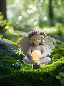 2D Flat 1pc Butterfly Fairy On Swing, Tree-Mounted Outdoor Garden Stake (15cm/5.9inch) Acrylic Printing, Sunlight Powered, Outdoor Decor For Wedding, Lawn, Battery-Free, Durable Waterproof, Best Gift For Friends And Mom