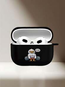 健身哭泣鸭耳机保护套，兼容耳机保护套1/2代耳机，新款无线耳机保护套3/Pro/Pro2耳机保护套，男女朋友礼物 - 黑色 - 查看 1