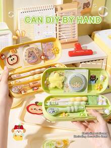 1 件泡泡机铅笔盒，可爱日式多功能笔筒，儿童美观卡哇伊学校用品，学校，独特的文具收纳盒。 - 彩色 - 查看 6