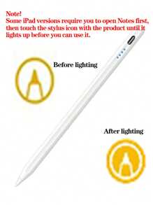 1 支适用于智能手机和平板电脑的通用电容式触摸屏手写笔，无需无线连接，USB 可充电，磁性合金材质，兼容 Apple/IOS/Android/Windows/IPad Pro Air Mini 平板电脑和智能手机，兼容 2018 年后更新的 Apple 平板电脑