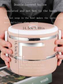 صندوق غداء جديد أنيق من الفولاذ المقاوم للصدأ، صندوق غداء معزول، مناسب للعمل والطلاب، متعدد الطبقات دائري السعة الكبيرة