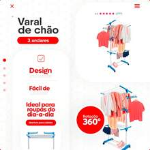 3-Story Aluminum Folding Retractable Compact Tower Clothesline With 4 Blue Wheels - Màu xanh lam - Xem 4