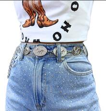 cinto de cavalos com corrente - Prata - Visão 1