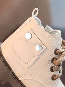 Botas altas con cremallera lateral para niños, botas de niña, tenis de niño, tenis de niños, tenis para niño, tenis para niña, zapatillas deportivas casuales con cordones para niños, adecuadas para actividades al aire libre y para el uso diario en el tiempo libre. - Beis - Ver 6