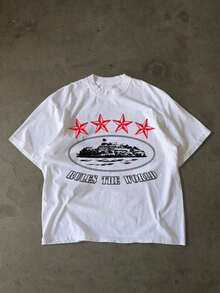 Men's New Hip Hop Fashion Printed T-Shirt - trắng - Xem 1