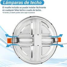 LUCASA Lámparas de empotrar plafón 20W, luz LED ajustable techo 6500K luz blanca fría, iluminación de alta eficiencia, fácil instalación, bajo consumo energético, ideal para oficinas, hogares y comercios, diseño moderno, materiales duraderos - 15 W - Ver 4