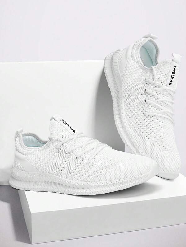 Women's Footwear Fashionable Sneakers Outdoor Lightweight Running Shoes Leisure Fitness Shoes Comfortable Anti Slip Casual Shoes Mesh Breathable Walking Shoes White