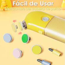 ANTSAY lima de uñas electrica, corta uñas adulto electrico,cuidado de uñas mujer, juego de cortaúñas 6 en 1, con cable de carga USB, bajo nivel de ruido, para niños y niñas de todas las edades - Amarillo - Ver 5