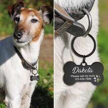 Placa de identificação personalizada para animais de estimação, placa de identificação personalizada para cães, placa de identificação gravada personalizada para cães, placa de identificação personalizada para gatos, placa de identificação personalizada para animais de estimação, placa de identificação personalizada para cães com nome e texto, presente para o Dia das Mães, presente para o Dia dos Pais, presente de aniversário, presente para animais de estimação, presente de aniversário para cães, presente para amantes de cães, presente para mãe/pai, presente para ela/namorada - Multicolorido - Ver 5