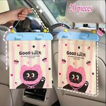 20pcs Hanging Car Trash Bags - Durable PP Material, Portable Cleaning Bags, Suitable For Car Cleaning And Garbage Collection, Fit All Car Models