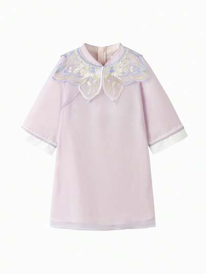 Balabala Girls Qipao Dress 2025 Autumn New Chinese Style Cheongsam