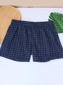 3 pièces/set Short de détente aéré et doux à rayures, caleçons boxeurs de couleur unie respirants pour hommes (noir, bleu, jaune), convient pour le port extérieur - Multicolore - Voir 4