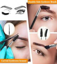 TsMADDTs 6 PCS Tweezers Set For Women, Eyebrow Tweezers With Curved Scissor For Ingrown Hair, Hair Plucking Daily Beauty Tools With Leather Travel Case - 摩卡棕 - 查看 4