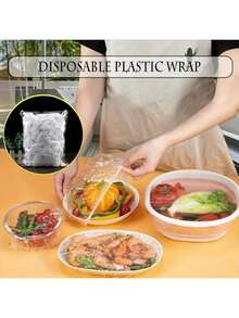 50 pezzi Pellicola di copertura in plastica trasparente monouso di grandi dimensioni, copri polvere, adatta per conservare e organizzare snack, verdure e pane, pellicola di copertura per vassoi del pane, cucina e sala da pranzo, disponibile in 3 misure, decorazione per la casa, conservazione per feste e Natale - Multicolore - Visualizzare 3