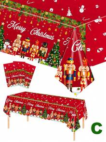 1pc Christmas Disposable TableCloths Table Cover Plastic,Christmas Party Tablecloth,54 * 108inch,Rectangular Tablecloth,Red Gingerbread Man, Great For Kitchen And Restaurant Holiday Decorations - Buffalo Plaid Snowflake Deer Christmas Tree Rectangular Tablecloth For Christmas Party Tablecloth Restaurant Holiday Christmas Table Decorations