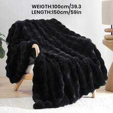 1pc Solid Color Plush Blanket, Available In Multiple Colors, Soft & Warm Faux Fur Luxury Style Throw Blanket, Suitable For Living Room, Bedroom, Sofa And More, Fluffy Long Pile Blanket, Soft & Cozy Sofa Throw, Autumn Decor, Room Decor, Back To School, Study Supplies