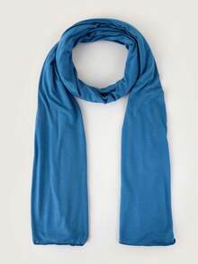 Seidenes, einfarbiges Kopftuch, langer Schal, minimalistischer Stil, perfekt als täglicher Stirnband-Kopfschmuck, weiches Hidschab, klassisches Turban-Accessoire für Abaya-Kleidung - Babyblau - Übersicht 7