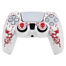 Nuova cover protettiva per controller Playstation 5 a forma di teschio, RALAN 1 custodia protettiva per controller + 2 cappucci personalizzati per levette analogiche - Multicolore - Visualizzare 12