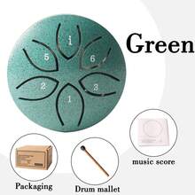 1 pieza Tambor etéreo de 3 pulgadas y 6 tonos, mini tambor de lengüeta de acero, tambor de lluvia para exteriores, instrumento profesional para adultos principiantes para una fácil introducción a la percusión, disponible en varios colores, sonido claro, adecuado para meditación, enseñanza, entretenimiento, etc., y también hace un excelente regalo.