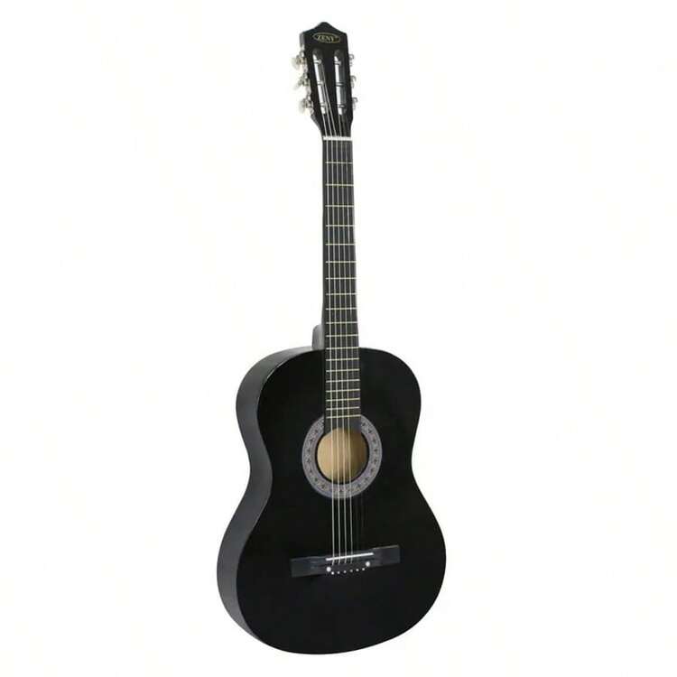 38" New Beginners Acoustic Guitar With Case, Strap, Tuner And Pick - 黑色 - 查看 6