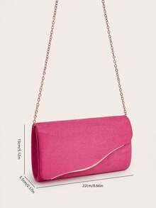 AIBBYDAR 女士晚装包，紫红色天鹅绒时尚手拿包，化妆包，轻便斜挎包，适合商务、通勤、婚礼、庆典、派对、节日聚会 - 玫紅色 - 查看 9