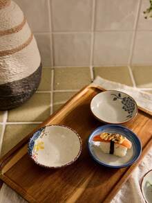 Cirelle Bộ 6 đĩa sứ Nhật Bản cổ điển, đĩa gốm, đĩa đựng gia vị, đĩa đựng nước tương, đồ dùng học tập, quà tặng Giáng sinh - Nhiều màu - Xem 4