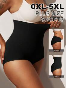 1pc Women's High Waist Seamless Shape Wear With Strong Tummy Control And Butt Lifting Effect, Black Color, Plus Size - Black - View 4