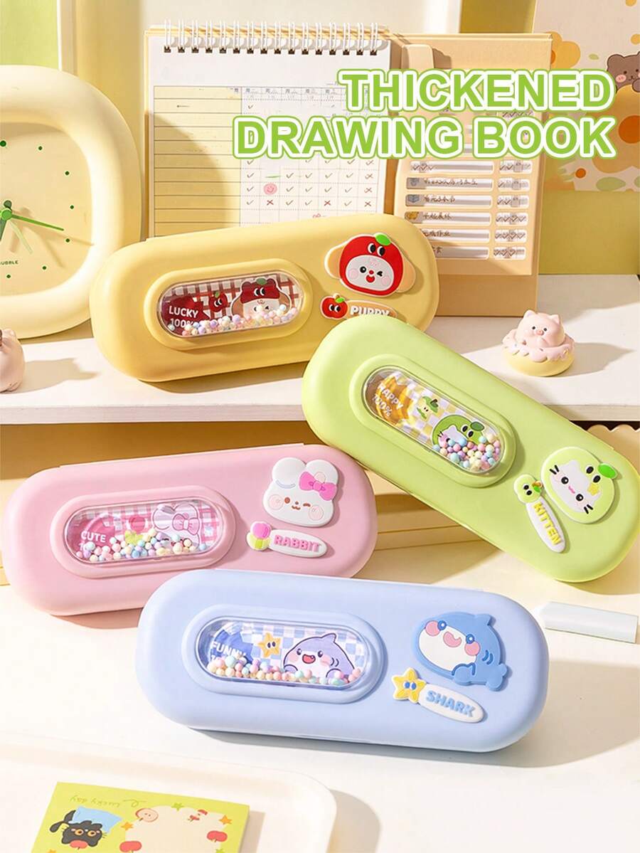 1 件泡泡机铅笔盒，可爱日式多功能笔筒，儿童美观卡哇伊学校用品，学校，独特的文具收纳盒。 - 彩色 - 查看 1