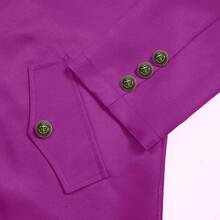 Mens Pirate Coat Steampunk Jacket Tailcoat Renaissance Jacket Halloween Hatter Costume - Purple - View 6