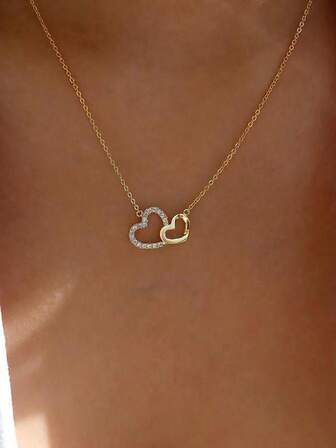 Heart-Shaped Minimalist Clavicle Chain Necklace, Jewelry Gift For Her