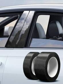 Universal Car Door Sill Protector, Carbon Fiber Pattern Bumper & Door Edge Guard Trim - Multicolor - View 1
