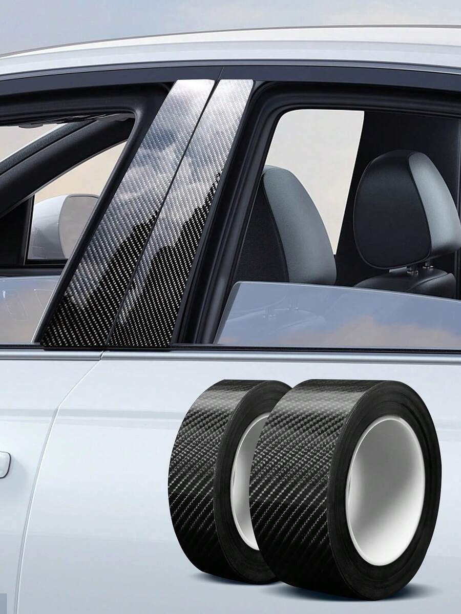 Universal Car Door Sill Protector, Carbon Fiber Pattern Bumper & Door Edge Guard Trim - Multicolor - View 1