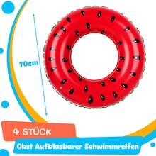 SHINDEL 4PCS Inflatable Fruit Pool Floats For Party, Fruit Swimming Rings, PVC Float Pool Tubes With 2 Fruit Shapes, Different Colors 27.5 Inch, For Summer Pool Party, Lake, Beach, Suitable For Easter Gift