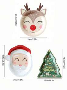 Classic Christmas-Style Red-White-Green Christmas Element Plate Set - Must-Have For Christmas Party Dessert Table, Round Disposable Plates/Cupcake Paper Plates, Leak-Proof & Durable Detail, Suitable For Serving Cocktails/Snacks/Desserts, Essential Tableware For Winter Christmas Holiday Dinners