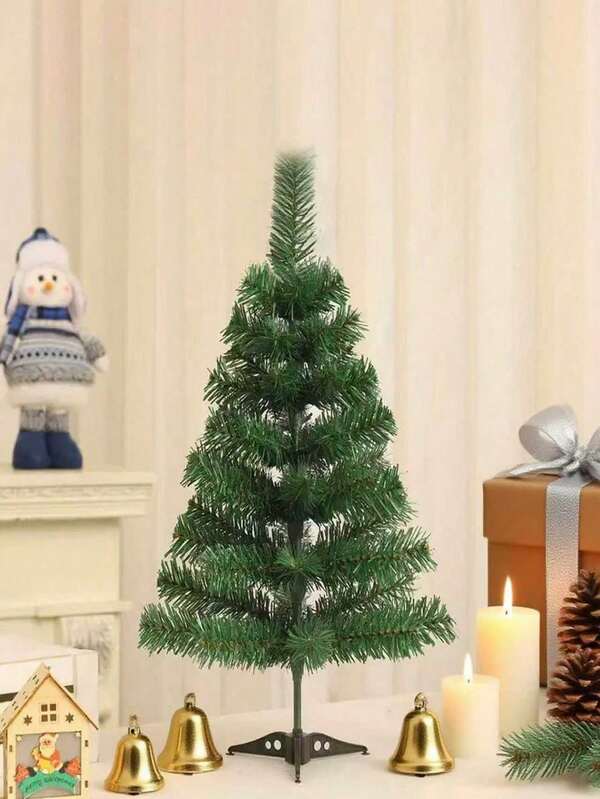 1pc, Christmas Tree Artificial Canadian Fir Full Bodied Christmas Tree With Plastics Stand, Scene Decor, Room Decor, Home Decor, Holiday Party Decor, Christmas Decorations