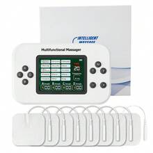 Smart Rechargeable TENS EMS Body Massager 15 Massage Modes 30 Intensities Muscle Stimulator 2000mAh Large Battery Pulse Massage Machine HD Large Screen Vibration Full Body Massage Muscle Relax