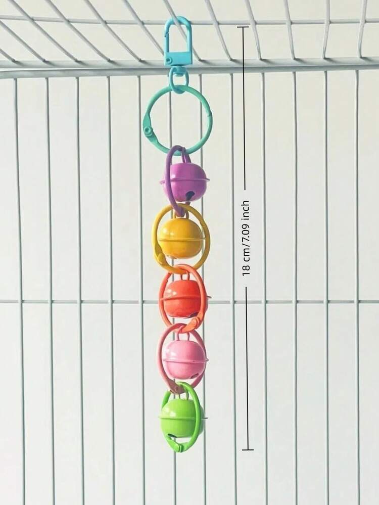 1 件彩色铃铛吊坠鸟玩具，鸟笼装饰玩具，鹦鹉咬玩具，鸟笼吊坠，鸟类用品 - 彩色 - 查看 13