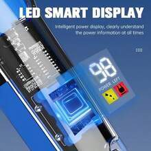 Vintage Transparent Body Men's Hair Clipper | Professional Electric Trimmer With LCD Screen - Hair Cutting & Beard Trimming  Wireless USB Charging  Ideal Valentine's Day Gift For Husband & Dad(Yellow/Green/Red/Black) - 黑色 - 查看 5